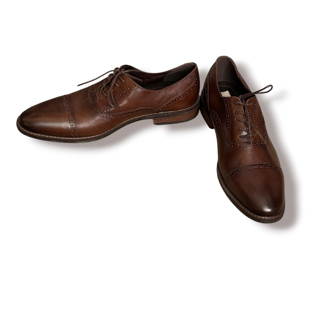 Joseph Abboud Hamish Brown Leather Cap Toe Oxford Dress Shoes 11.5D Heritage - Picture 5 of 9